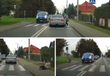 Водій bmw ледь не збив людину на пішохідному переході на очах у поліцейських. Відплата не змусила себе чекати